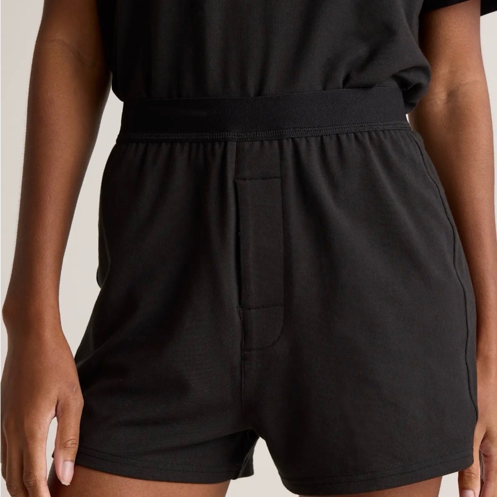 Quince Dream Lounge Oversized Short sleeve Pajamas in Black size Medium 028 - Picture 2 of 4